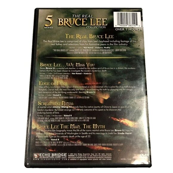 The Real Bruce Lee Collection DVD 5 Movies The Man The Myth Martial Arts Drama - Picture 3 of 3
